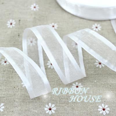 3/4'' (20mm) White Broadside Organza Ribbons Wholesale Gift Wrapping Decoration Ribbons