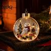 Cute Forest Animal Ornaments Christmas Story Ornament 3.15" Ball Hanging Decoration with Mini Holiday Scene Clear Plastic Sphere Decor Inside,