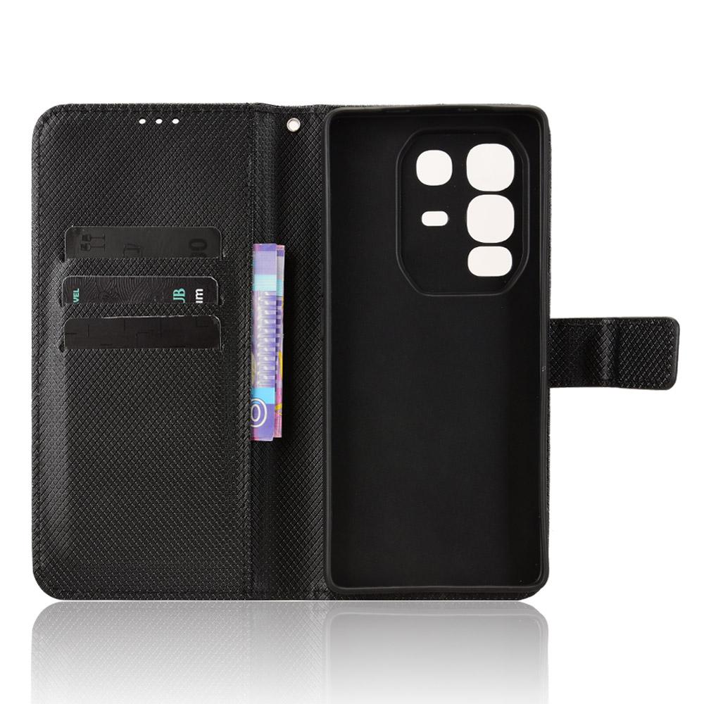 For Infinix Note 50 Pro+ 5G Leather Wallet Case with Strap Diamond Texture Phone Cover