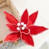 25cm Durchmesser Blumen Weihnachten Plüschblumen Rot Weiß Dekoration