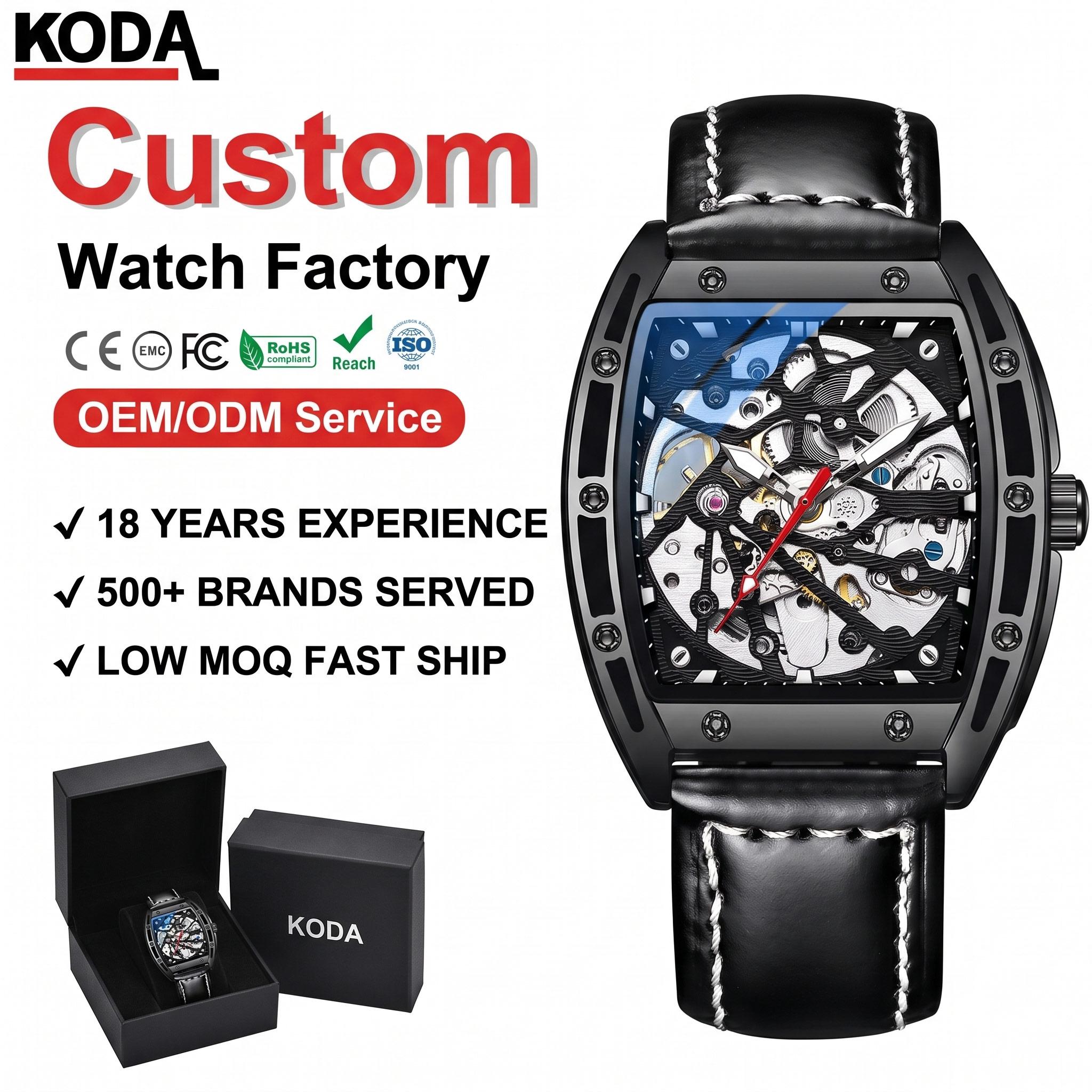 8813 Factory s Luxury Sport Mechanical Square Dial Watch Men Customizable Logo 22mm Cow Leather Stainless Steel Case Sapphire 100