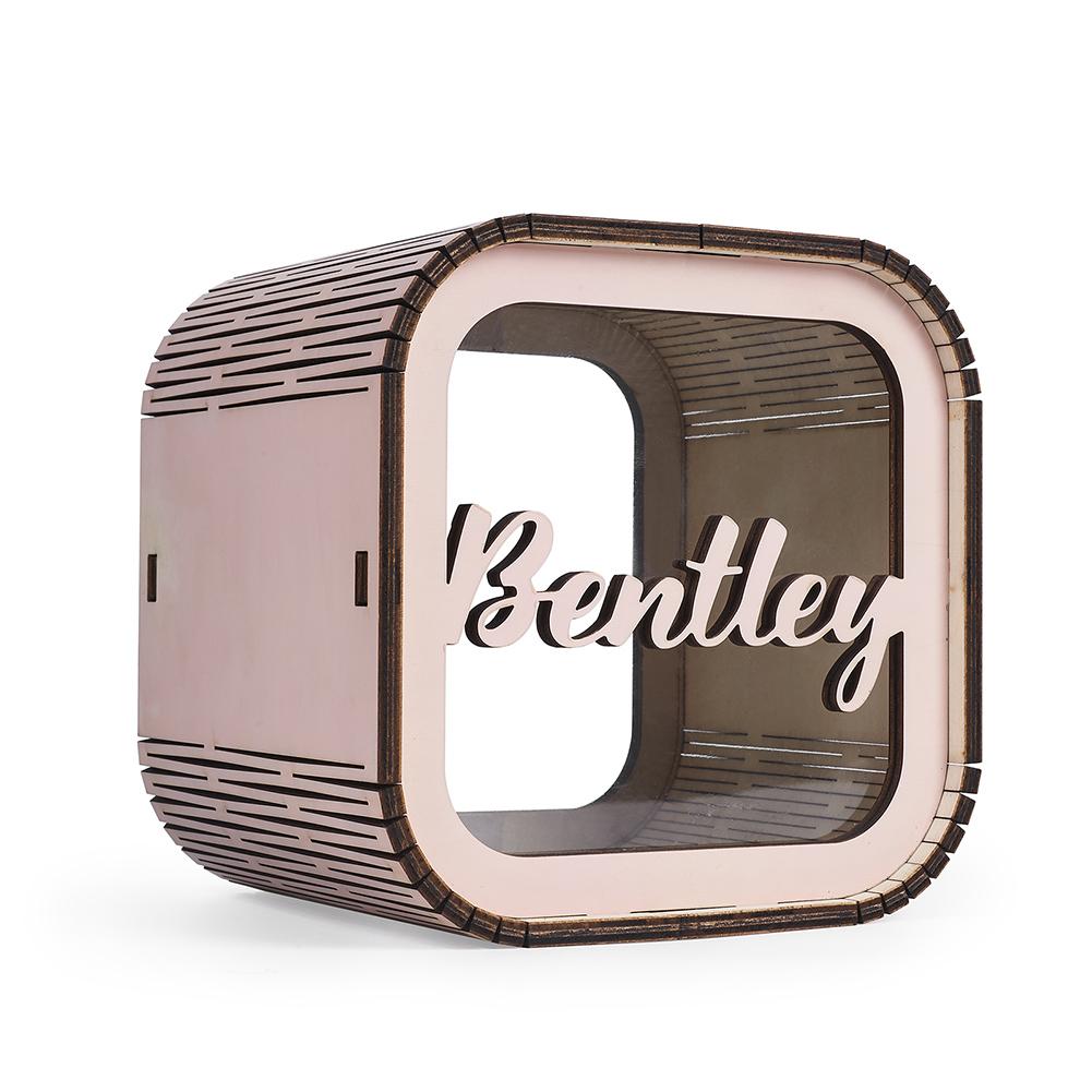 Customizable All-Wood Piggy Bank Natural Environmentally Friendly Easy Disassembly Money Box