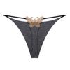 Butterfly Embroidered Low-Waist Double-Layer Thong Bikini Underwear