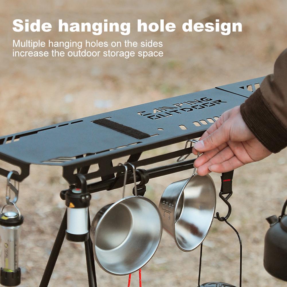 Folding Camping Tripod Top Plate Aluminum Alloy Triangle Storage Hanger Outdoor Camping Hanging Rack Top Plate with Hanging Hole