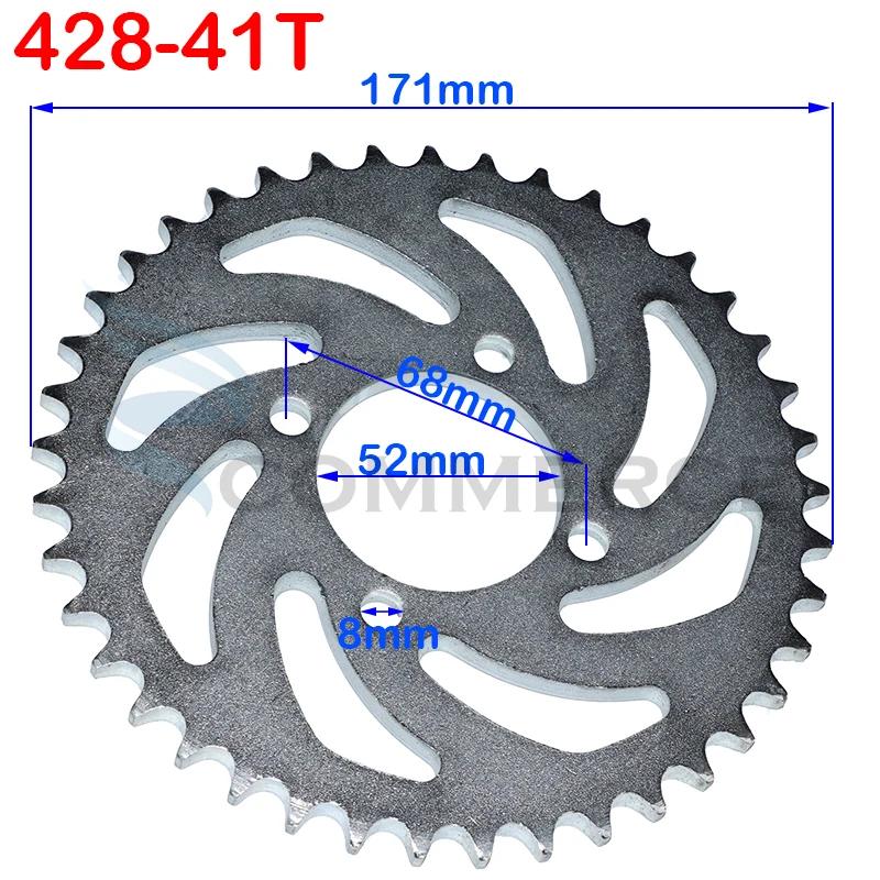 420/428 Chains 31T/37T/41T/48T 52mm Sprockets Rear Back Sprocket Cog Fit For Motorcycle ATV Quad Dirt Pit Bike Moped Accessories