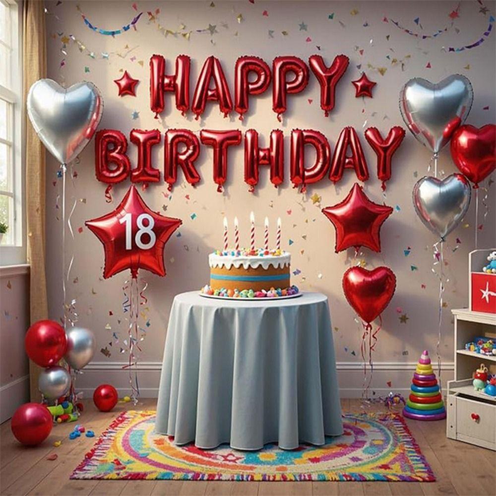 Multicolor Balloons Background Wall Latex/Aluminum Film Balloon Wall Backdrop  Party Ornament