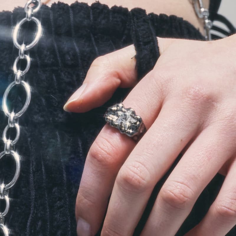 SENTIMENTS NO.323 [BLACK] GEOMETRY STAR RING