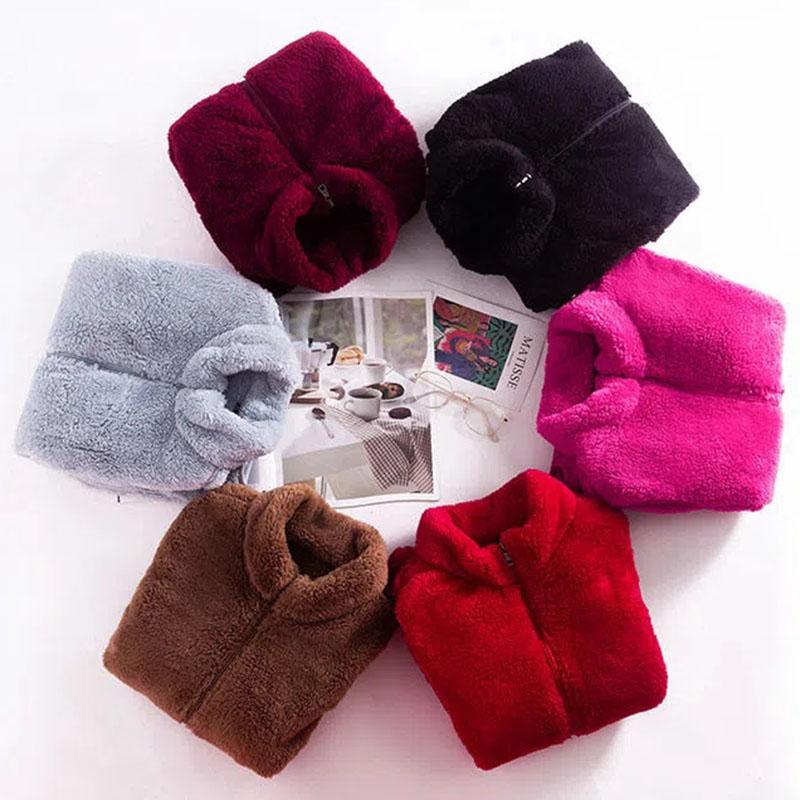 Autumn Winter Polar Fleece Vest Women Coat High Collar Zipper Sleeveless Jacket Warm Coral Velvet Vest Female Waistcoat