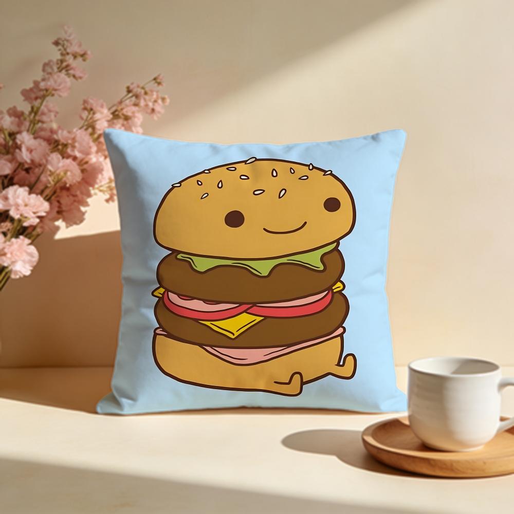 Juicy Burger Cushion Cover Soft Pillow Cases for Home Bedroom Living Room Sofa
