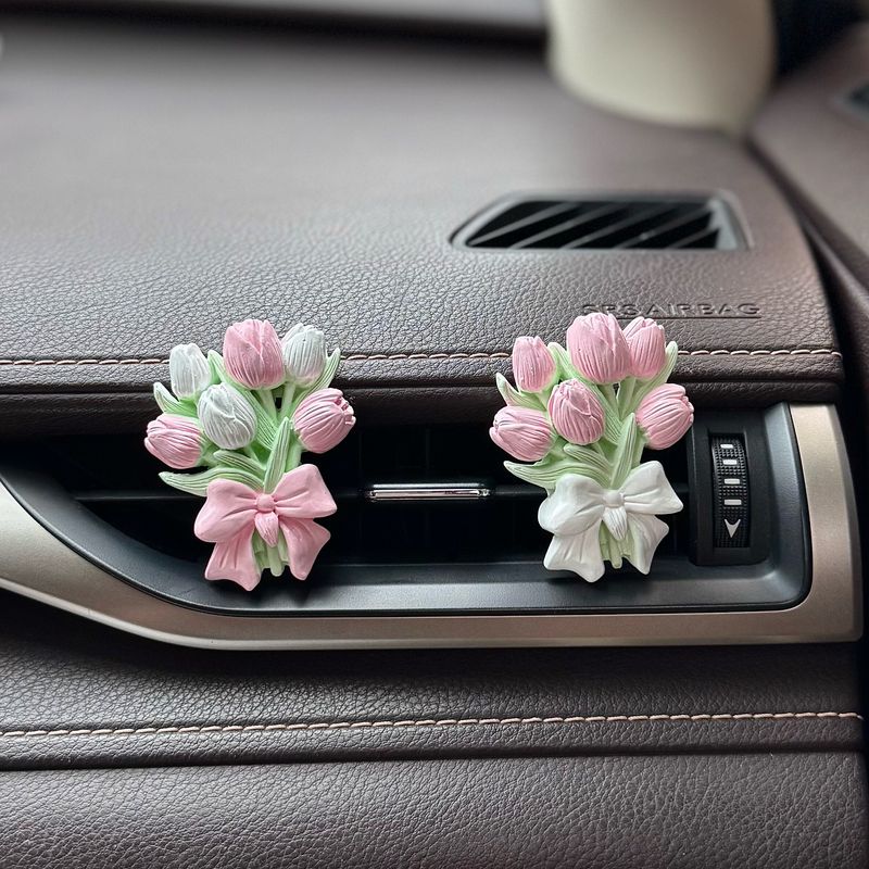 Car Interior Decorations, Car Dashboard Air Vent, Car Fragrance Diffuser, Tulip Aroma Stone Pendant, High-End Feel