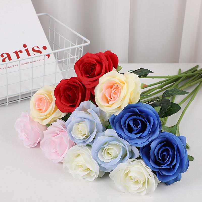 Sınır Ötesi Yünlü Kumaş Ev ve Düğün Dekoru için Yapay Gül