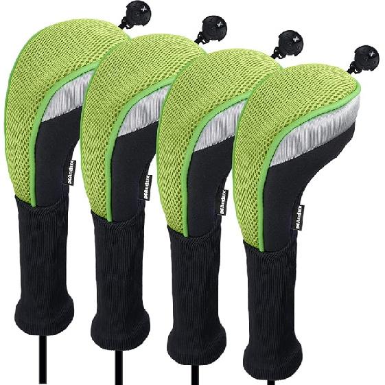 Andux 4pcs/Pack Long Neck Golf Hybrid Club Head Covers Dial No. Tag CTMT-02