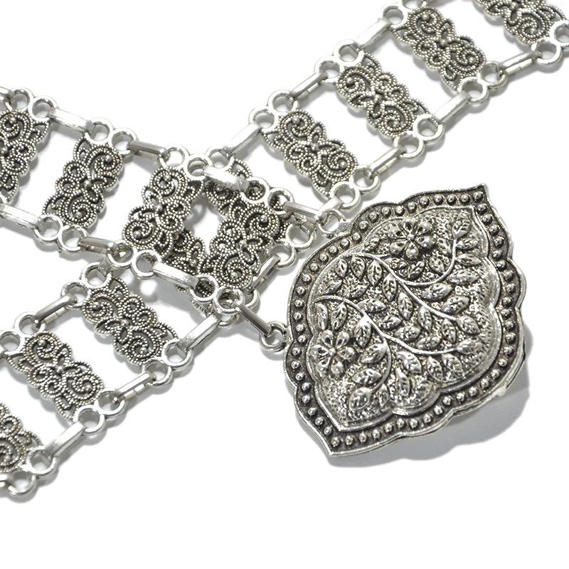 Meier Metal belt - women s punk style iron plate embellished belly dance metal skinny waist chain 105cm