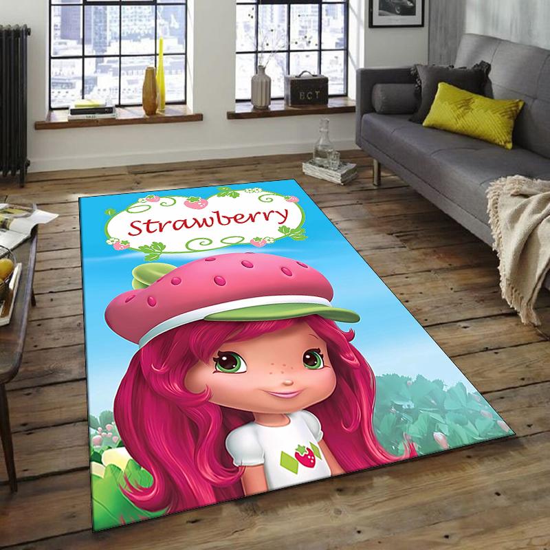 1pc Strawberry Princess5 Design Area Rug - Non-Slip, Soft & Cozy Floor Mat for Living Room, Bedroom, Office - Indoor/Outdoor Decorative Carpet