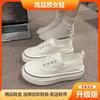 [Non-slip and wear-resistant] Thick-soled elastic one-pedal canvas shoes 2025 summer new versatile breathable casual and lightweight