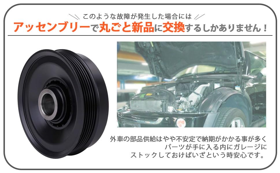BMW MINI Crankshaft Pulley Vibration Damper for R52 R53 (Part Numbers 11237525135, 11237514461) - Prevents Voltage Drop, Rubber Damper Delamination, O
