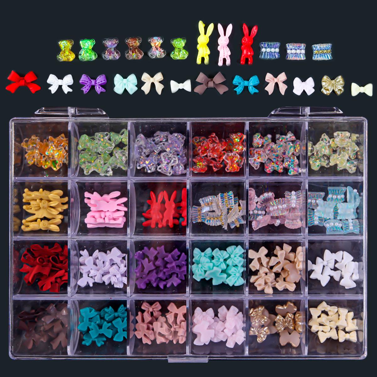 

Набор из 24 ячеек: Сплавные коронки, цирконы и смола DIY украшения для нейл-арта