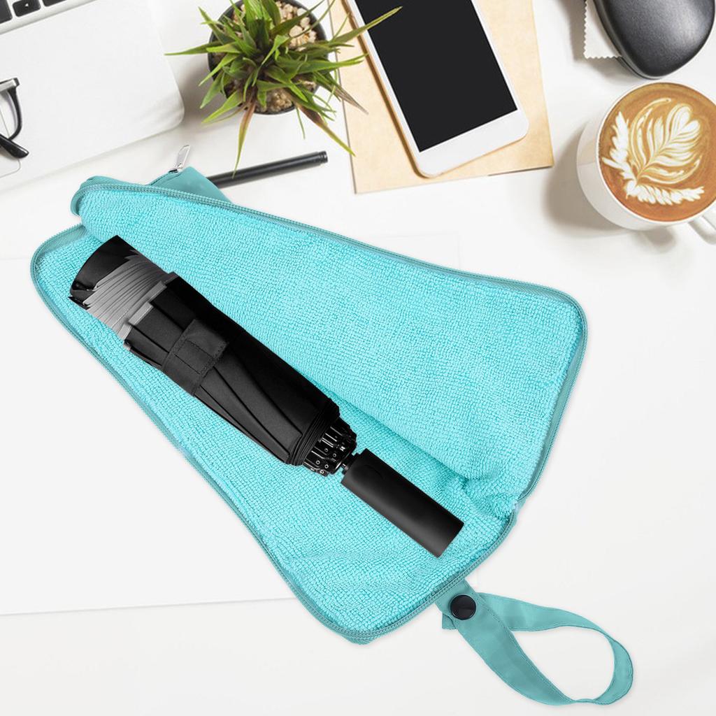 Microfiber Waterproof Umbrella Sleeve Absorbent Soft Towel Interior Folding Umbrella Case Travel Storage Pouch Compact Portable