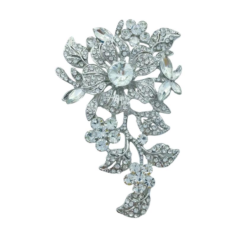 Stilfuld Rhinestones Blomstret Broche Alsidigt Modeaccessories til Kjoler Jakkesæt Afslappede Outfits Vintage Stilarter Elegant