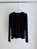 High-Quality Women's Lyocell Tencel Wool Long-Sleeve Base Layer Top, Wearable as Outerwear, with Round Neck.