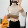 Women's Velvet High-Neck Sweater - Thickened Warm Knit Base Layer for Autumn/Winter 2025