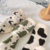 Cow Spots Dinosaur Velvet Socks Sweat Absorption Sleep Boot Socks  Sleep Use