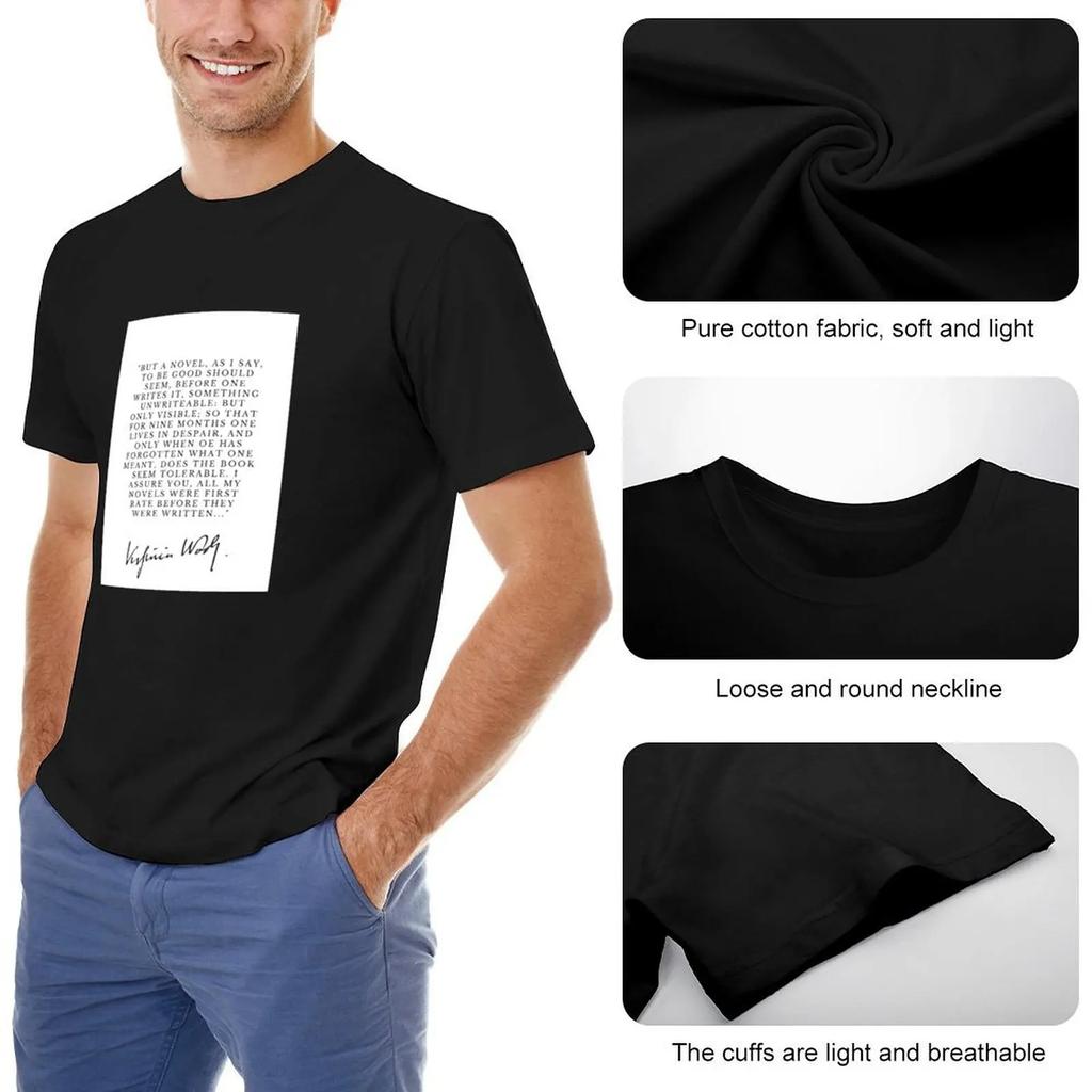 Koszulka z cytatem Virginii Woolf Odzież estetyczna Bluzka Nowa edycja Letnie topy Koszulki dla mężczyzn Pakiet