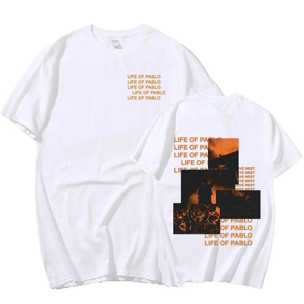 2024 Rapper Kanye West Graphics Print T-shirt THE LIFE OF PABLO T Shirt Summer Unisex Women Hip Hop Fashion  Short Sleeve Tees