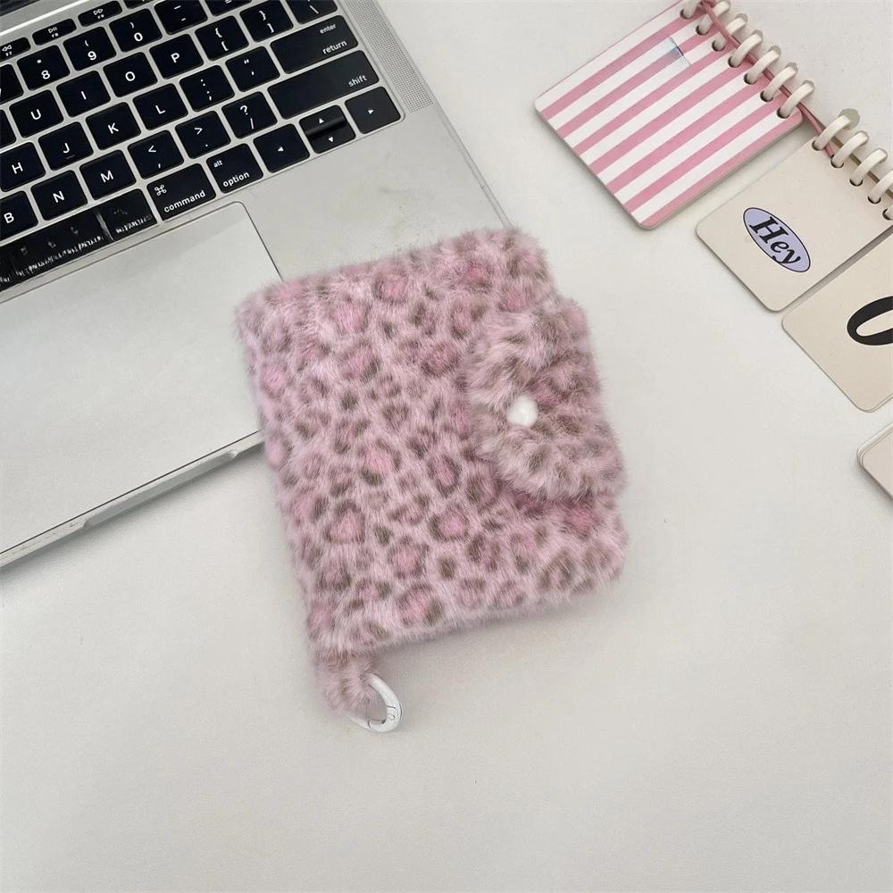 

Korean Fashion Wallet Cute Pink Leopard Print Card Holder for Women Girls Portable Small Storage Bag светло-розовый