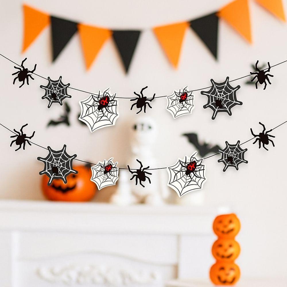 Black Halloween Spider Banner Scary Happy Halloween Decoration  Halloween Party