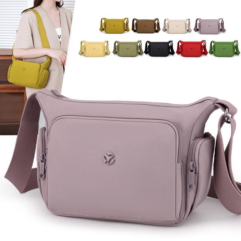 Simple new solid color shoulder bag women's light casual trendy outdoor small square bag fashionable commuter multi-pocket messenger bag