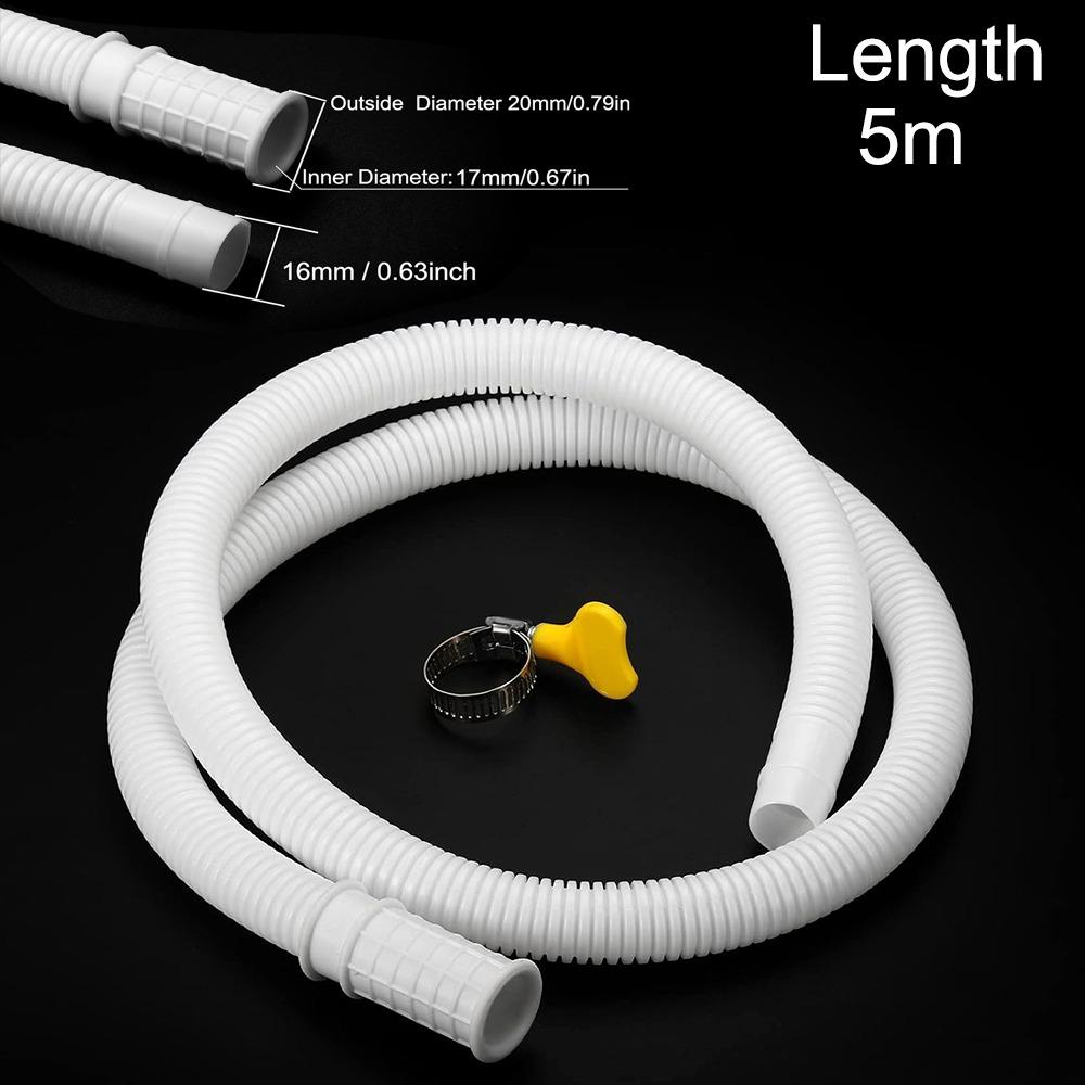 New Plastic Air Conditioner Drain Hose Thickened 1-5M Washing Machine Tube White Extension Pipe