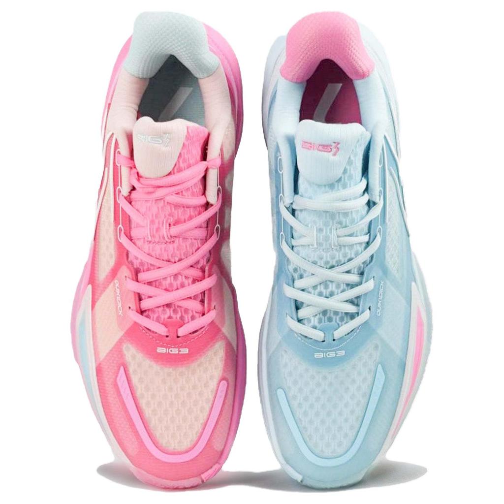 New 361° Big3 4.0 QUICK Basketball Shoes Unisex Low Top Blue/Pink 672321105-6