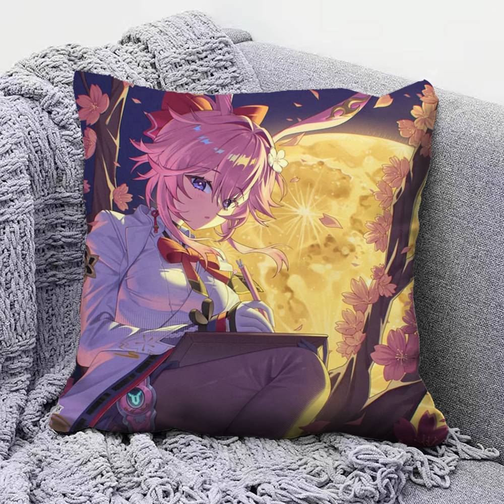 Evanescia Honkai Star Rail Game Anime Girl Pillow Covers Home Sofa Cushion Covers and Aecorative Custom