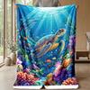 Ocean Life Adventure 47 Theme blanket Lightweight Warm Flannel Blanket Decorative Throw Blanket for Home Decoration