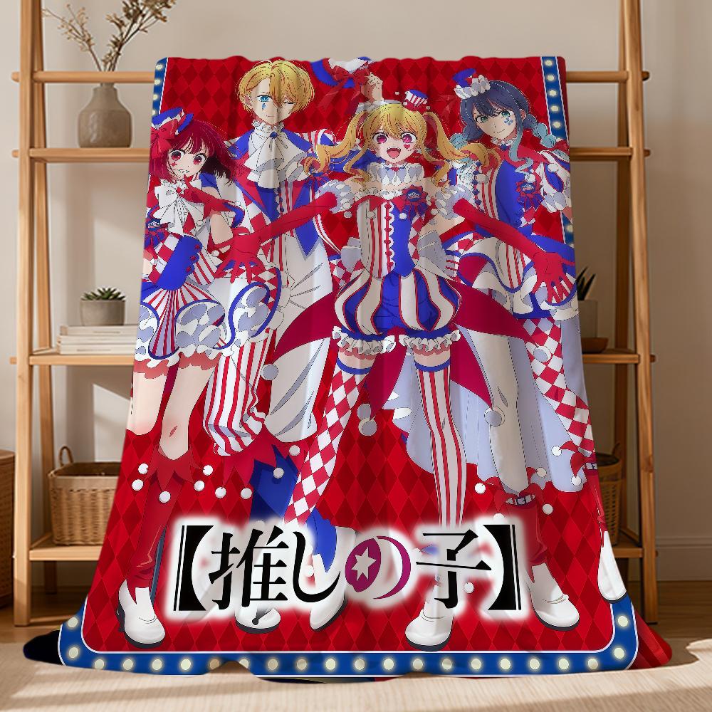 Anime Cute Manga O-oshi No Ko Fanart Flannel Soft Warm Plush Blanket Sofa Living Room Pet Hogar Bedroom Gift Home Car Portable