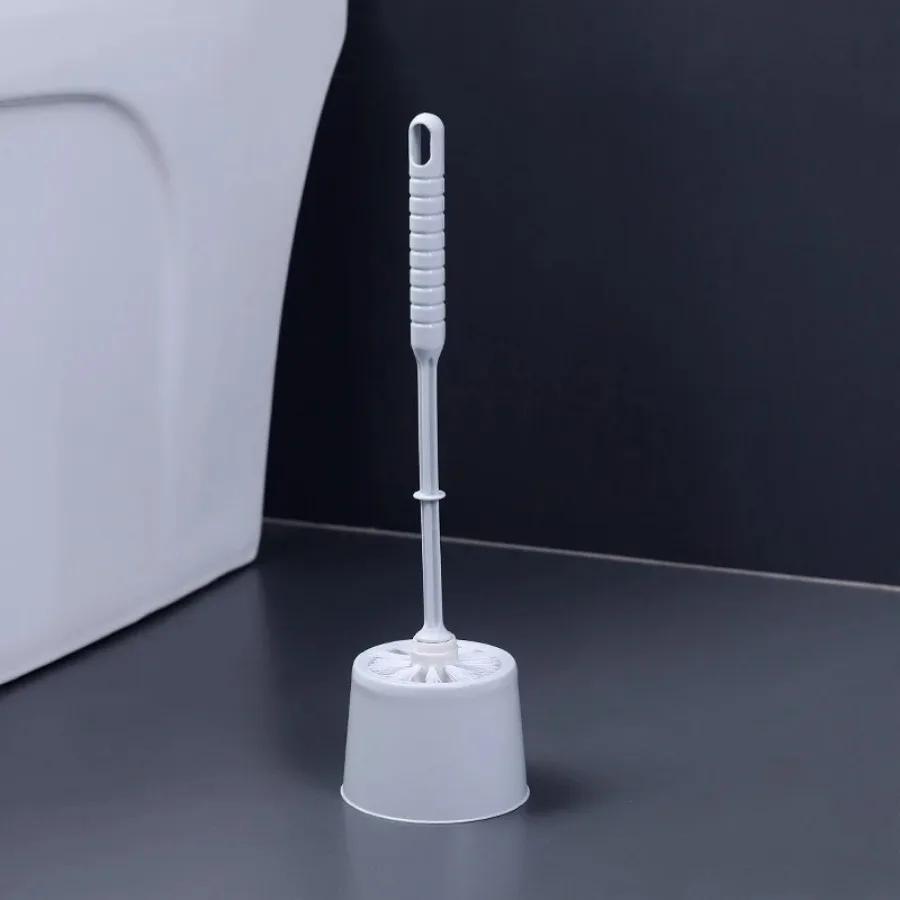 Toilet Cleaning Toilet Brush With Base Set Household Long Handled Toilet Brush Plastic Round Head Non Dead Corner Toilet Brush