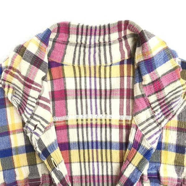 TSUMORI CHISATO Long Sleeve Stretch Shirt Blouse Women's M Multicolor check(USED)