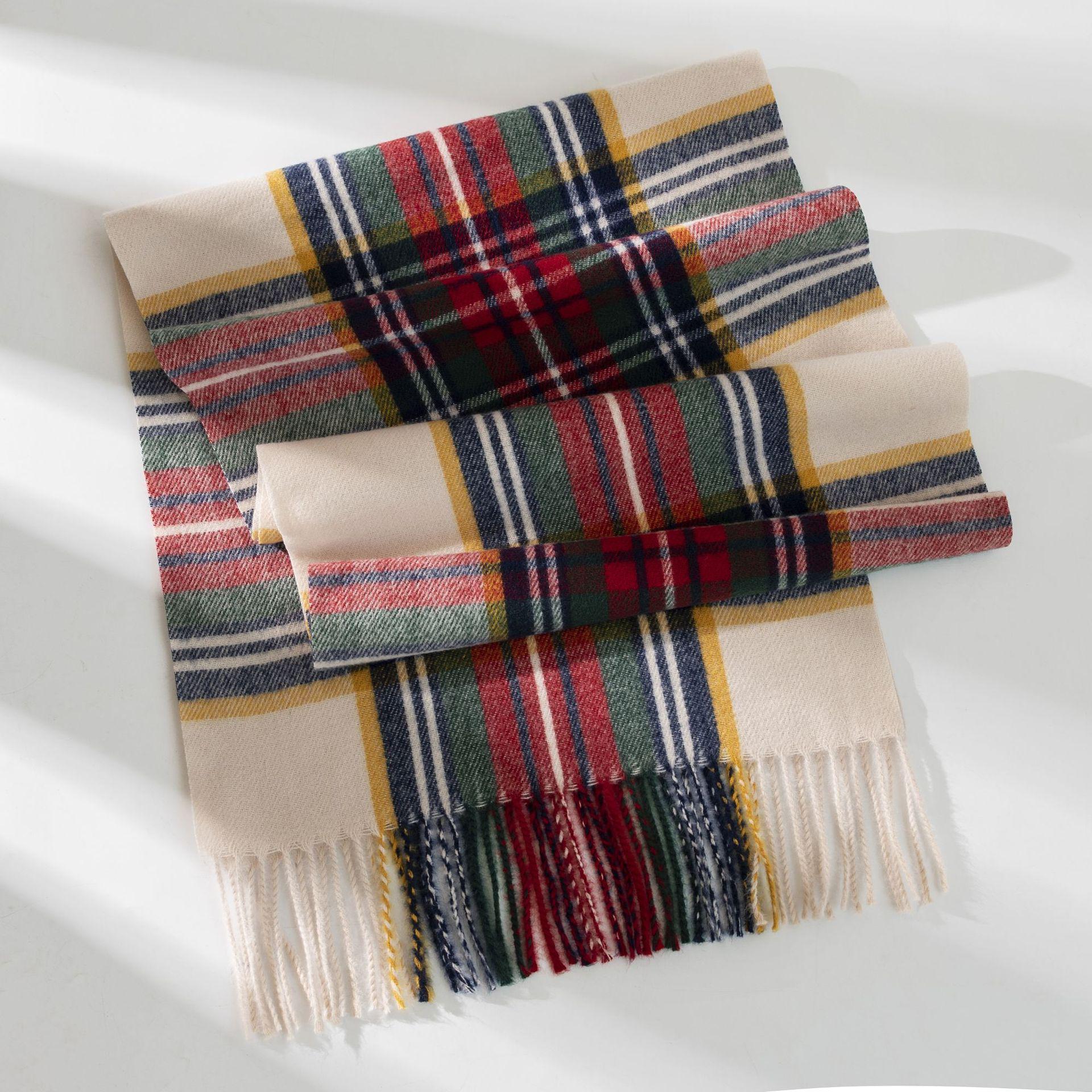 

Women s High-End Blue Imitation Cashmere Scarf - Cozy Korean Style for Autumn & Winter 200*37cm With Label