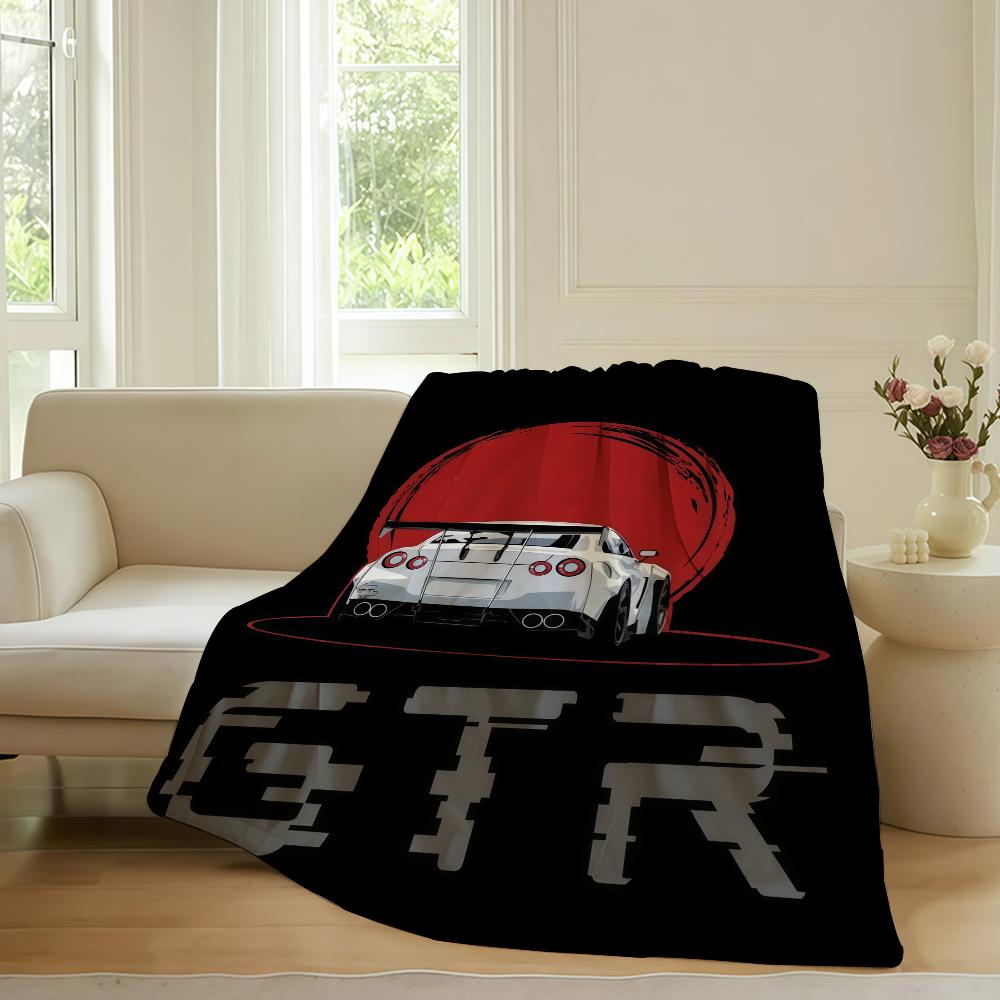Fashion Print G GTR Blanket For Sofa Office Bed Plane Travel Sleep Read Relax Camping Soft And Warm