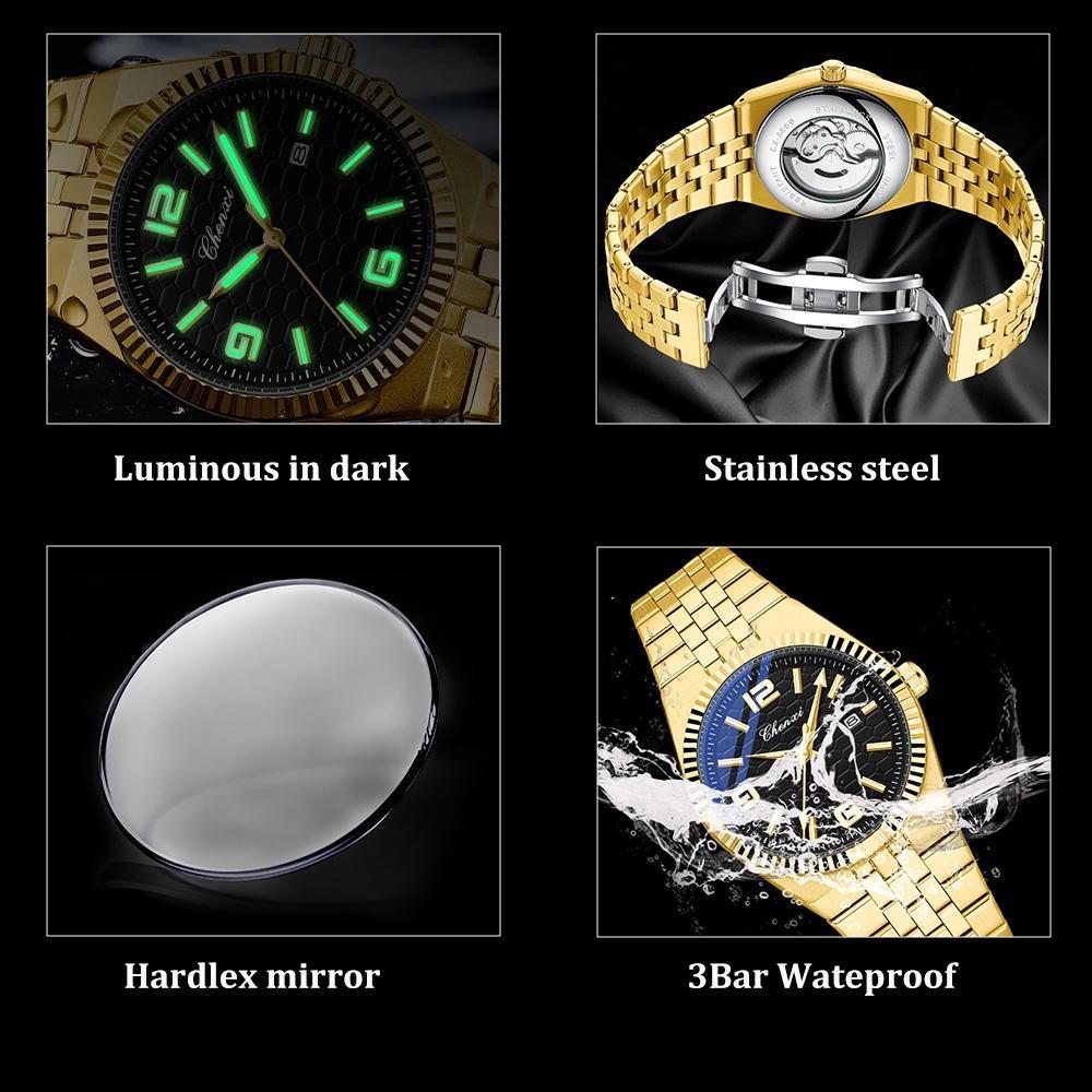 Men Mechanical Wristwatches 316L Stainless Steel Automatic Watch Life Waterproof Night Light Watches for Men