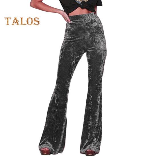 Spodnie damskie rozkloszowane, elastyczne, z wysokim stanem, w jednolitym kolorze, szerokie nogawki, uniesione biodra, aksamitne, spodnie robocze na wakacje, codzienne noszenie