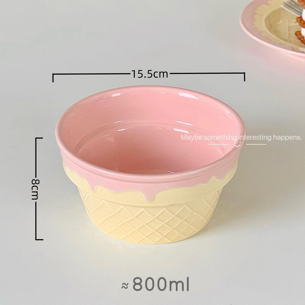 Cute Ceramic Bowls Yogurt Bowl Creative Dessert Tableware Serving Bowl  Household Dishes