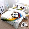 Artistic Soccer With Color Splash Print Bedding Set 1 Duvet Cover 2 Pillowcases For Adult And Children Luxury Gift Full Size