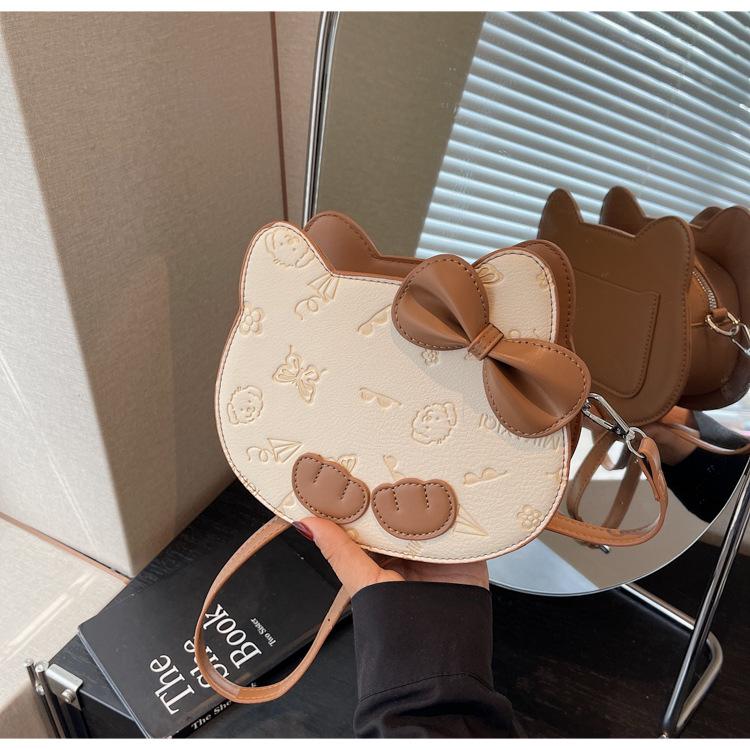 2025 New Simple and Cute Girl Pink Cartoon Bag Single Shoulder Crossbody Women's Bag High-end Texture with Cute