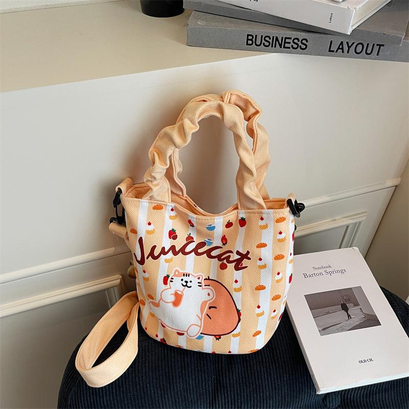 2025 New Korean Cute Portable Bucket Bag Fashionable Small Fresh Simple Casual High Value Shoulder Messenger Bag