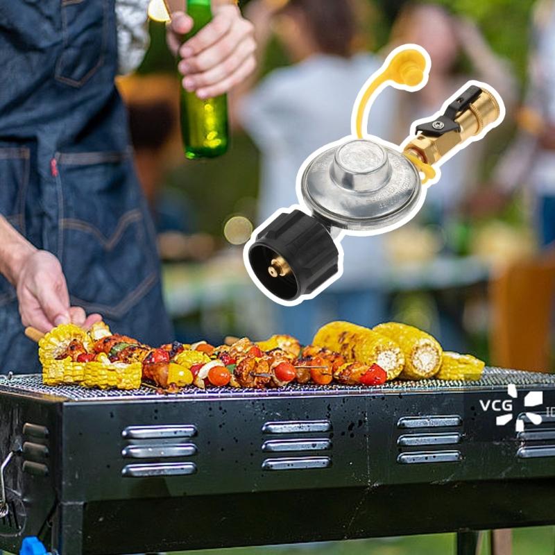 High Flows Gas Quick Connecting Fittings 1/4Inch with Adjustable Flame Control up to 30000BTU for Camping Equipment