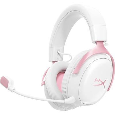 Kabelloser Gaming-Headset HyperX Cloud III S Weiß & Maus für PC Mac PS5 Mobilgeräte Switch mit USB-C-Adapter und USB-Kabel