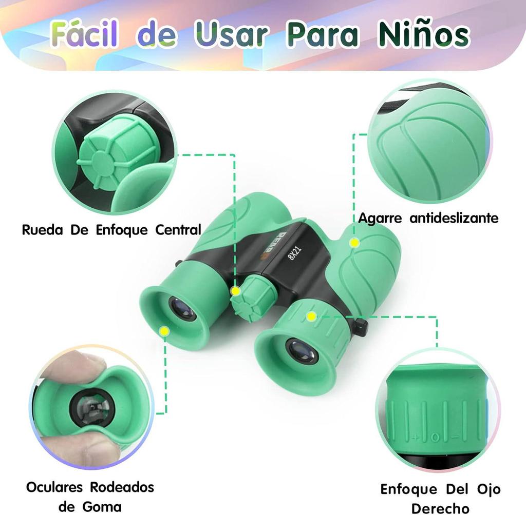 Children's 8x21 High-Definition Binoculars - Eye-Friendly Optical Magnification for Outdoor Use