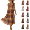 Damen Sommer Mode Bedrucktes Tasche Verstellbarer Schultergurt Bohemian Freizeit Strand Resort Trägerkleid